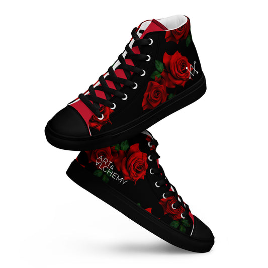 Crimson Thorns High Top Canvas Shoes  (unisex)